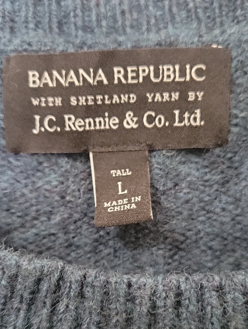 Banana Republic Men's Crewneck Sweater - Deep Teal Blue Large
